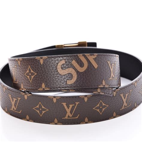 cinturon lv negro|supreme lv belt retail price.